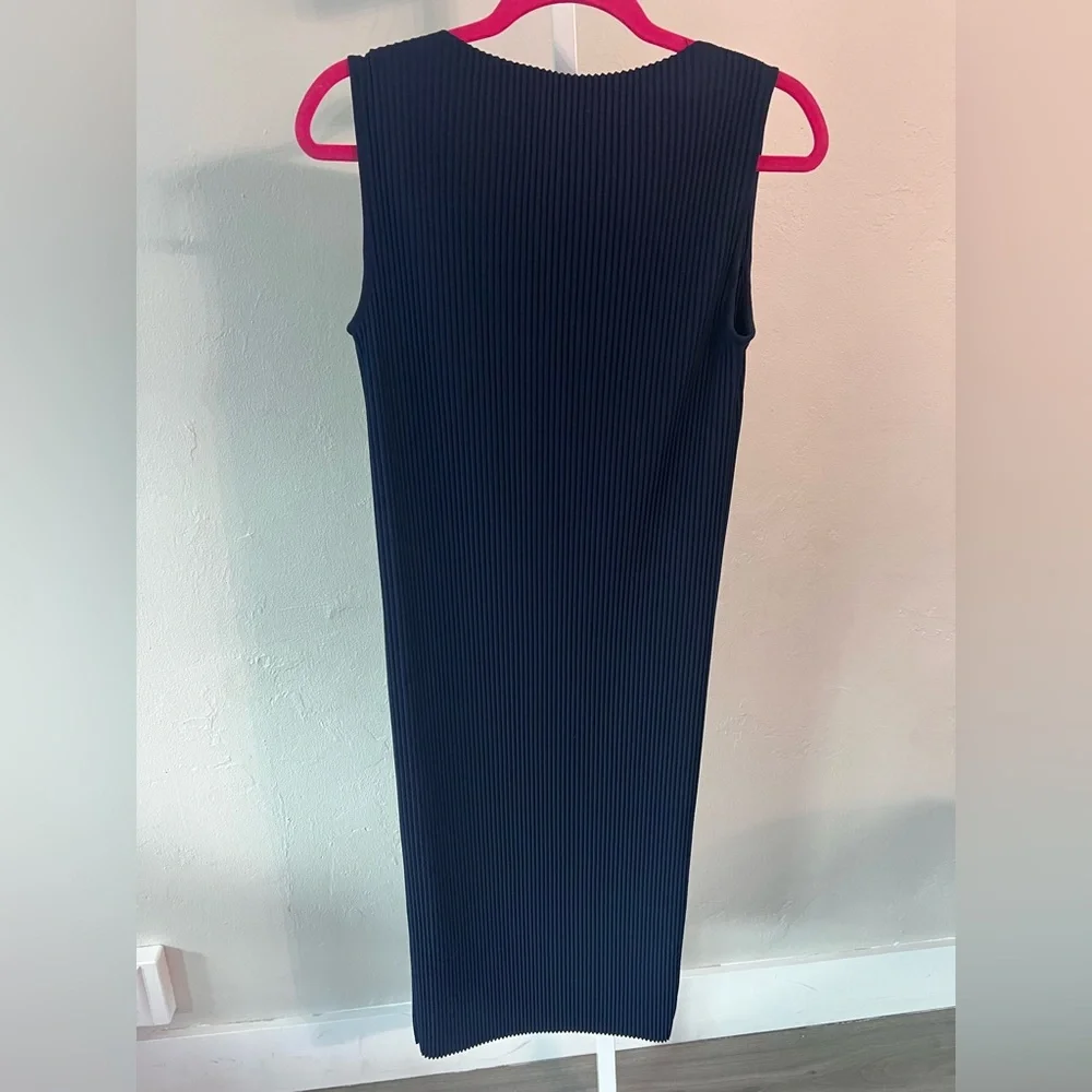 NWT J.McLaughlin Navy blue Olanna Dress Sz XS ribbed midi sleeveless new - Picture 6 of 6